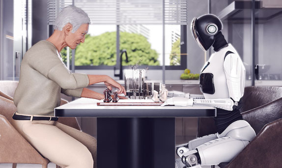 居家看护养老机器人3D动画