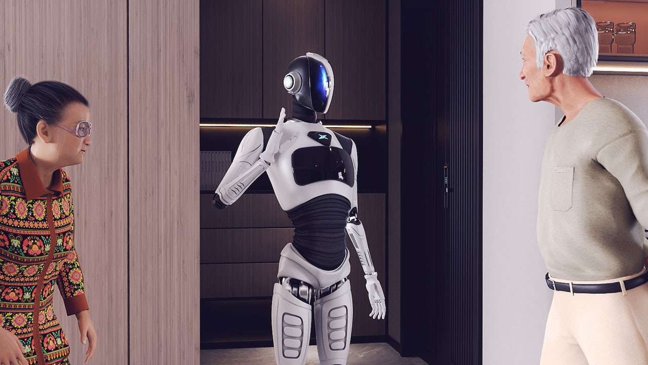 机器人与老人交流