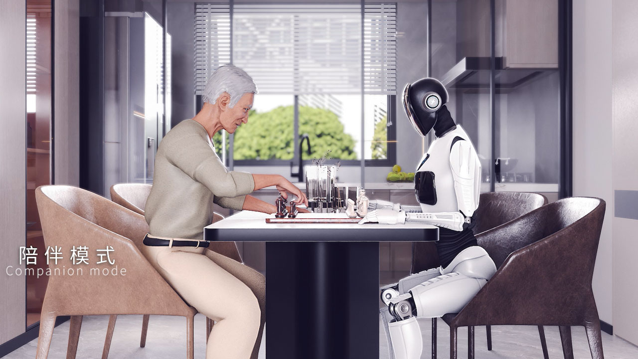 老人与机器人下棋